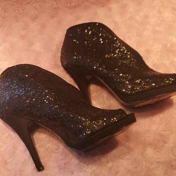 Glitter colored heels, black with grey reflection - Picture 2 of 4